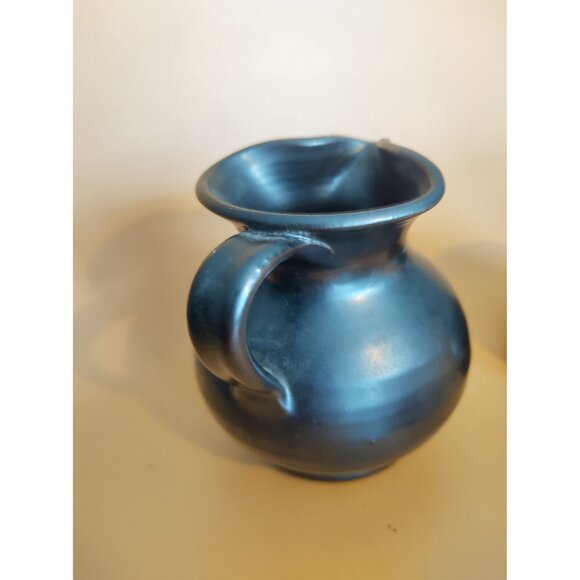 Vintage Prinknash England Stoneware Antique Black Sugar Bowl & Creamer Set - Picture 6 of 16